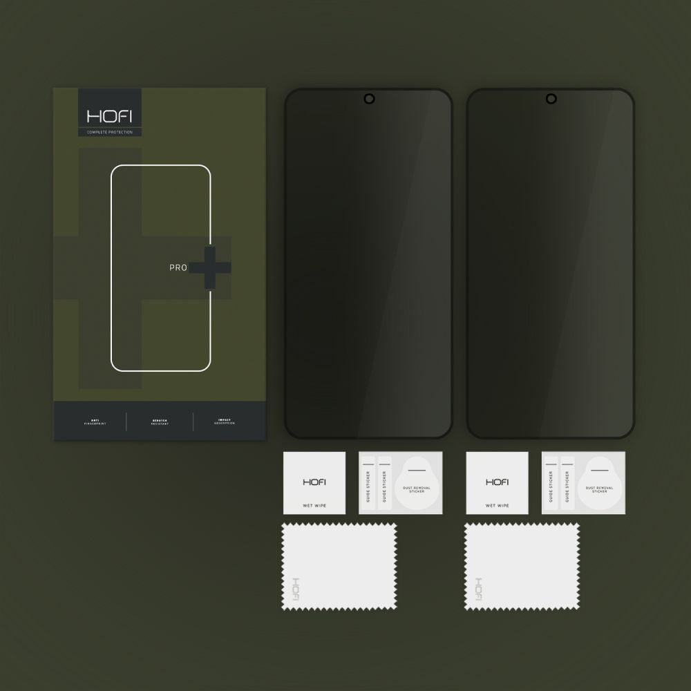 Folie de protectie Ecran Privacy HOFI Glass PRO+ pentru Samsung Galaxy S25 S931, Sticla Securizata, Full Glue, Set 2 bucati