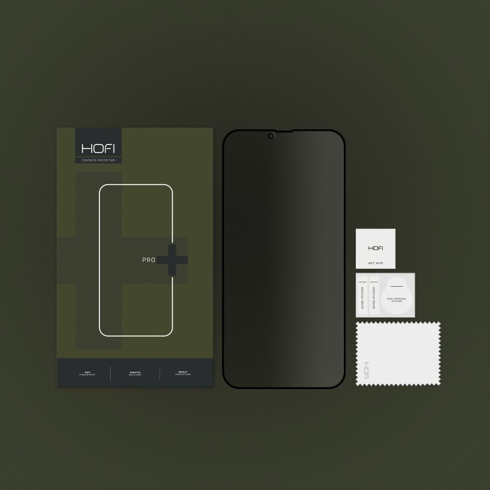 Folie de protectie Ecran Privacy HOFI PRO+ pentru Apple iPhone 14 Plus / 13 Pro Max, Sticla Securizata, Full Glue