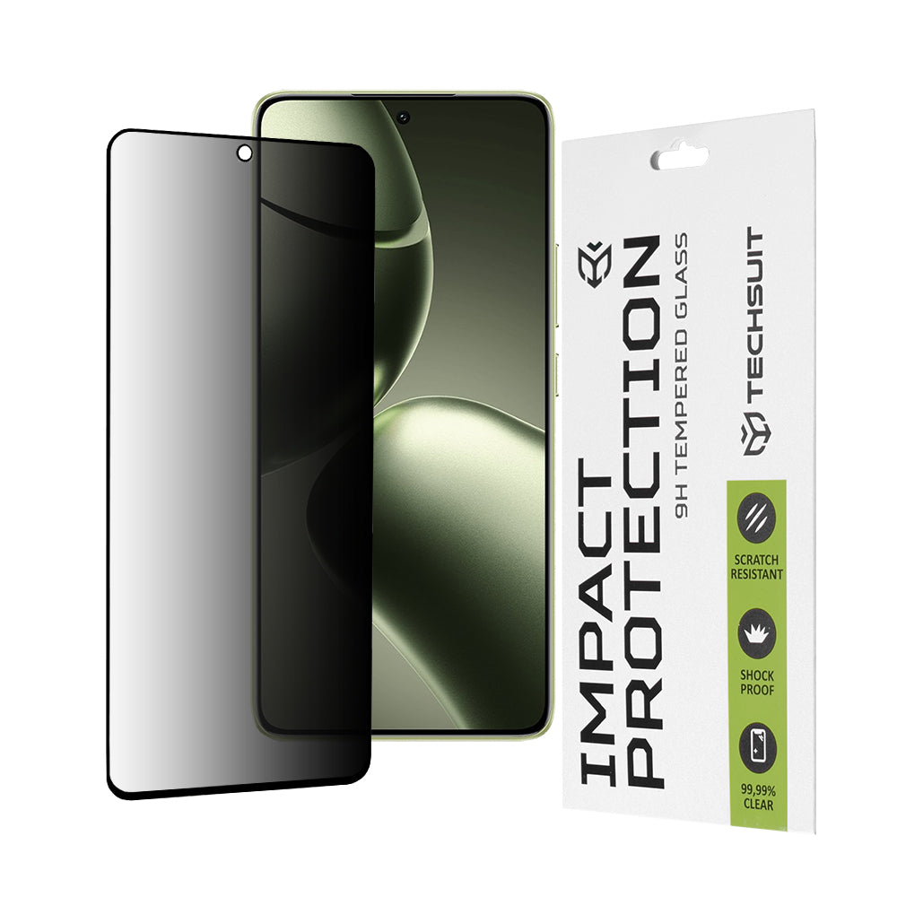 Folie de protectie Ecran Privacy Techsuit pentru Xiaomi 14T Pro / 14T, Sticla Securizata, Full Glue, 111D