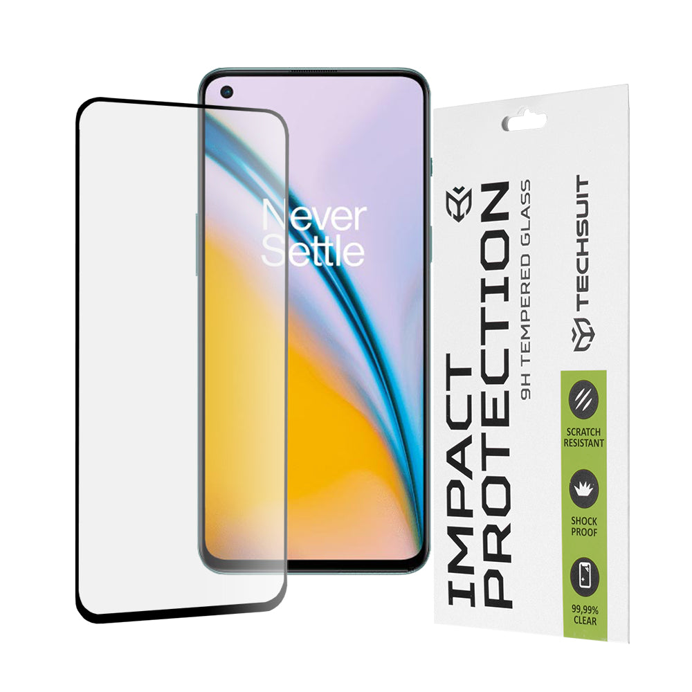 Folie de protectie Ecran Techsuit pentru OnePlus Nord 2T / Nord CE 5G / Nord 2 5G, Sticla Securizata, Full Glue, 111D, Neagra