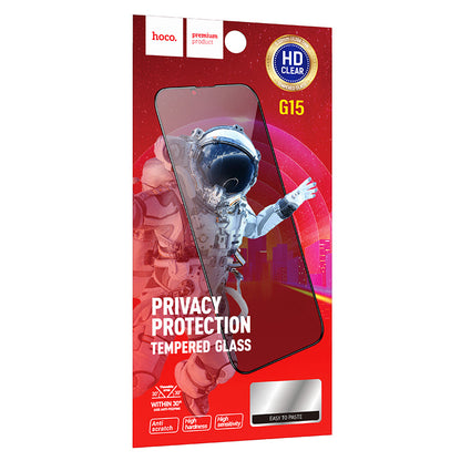 Folie de protectie Ecran Privacy HOCO G15 pentru Apple iPhone 12 Pro Max, Sticla Securizata, Full Glue, 5D