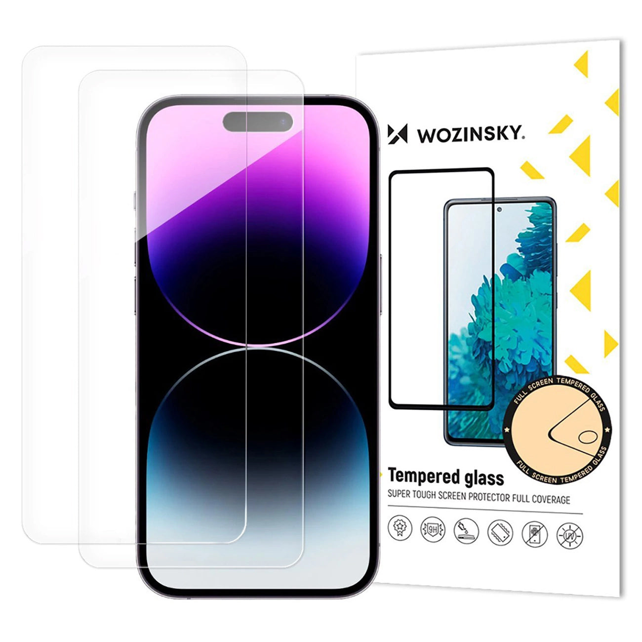 Folie de protectie Ecran WZK pentru Apple iPhone 17 Air, Sticla Securizata, Full Glue, Set 2 bucati