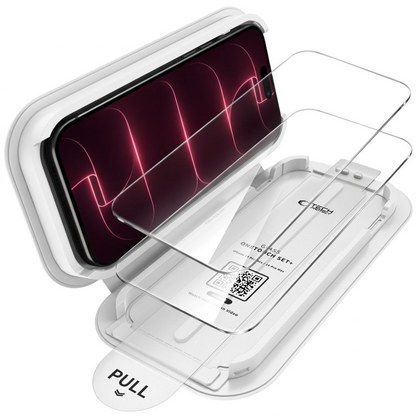Folie de protectie Ecran Tech-Protect OneTouch pentru Apple iPhone 18 Pro Max / 17 Pro Max, Sticla Securizata, Full Glue, Set 2 bucati, Transparenta