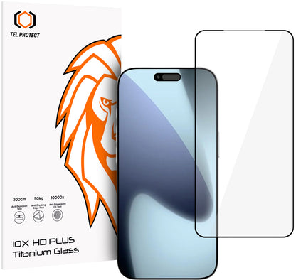 Folie de protectie Ecran Tel Protect 10X HD Plus Titanium pentru Apple iPhone 18 Pro Max / 17 Pro Max, Sticla Securizata, Full Glue, Neagra