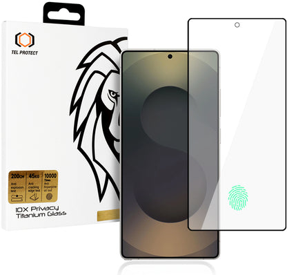 Folie de protectie Ecran Privacy Tel Protect 10X Plus Titanium pentru Samsung Galaxy S25 Ultra S938, Sticla Securizata, Full Glue