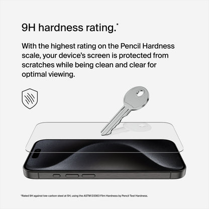 Folie de protectie Ecran Belkin ScreenForce TemperedGlass pentru Apple iPhone 15 Pro, Sticla Securizata, Full Glue OVA137zz