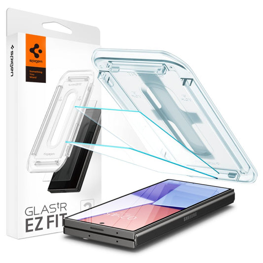 Folie de protectie Ecran Spigen EZ FIT pentru Samsung Galaxy Z Fold6 F956, Sticla Securizata, Full Glue, Set 2 bucati, 2.5D, Ecran Exterior AGL07969