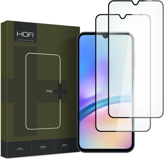 Screen Protector HOFI Glass PRO+ for Samsung Galaxy A05s A057, Shielded Glass, Full Glue, Set 2 pieces, 2.5D, Black