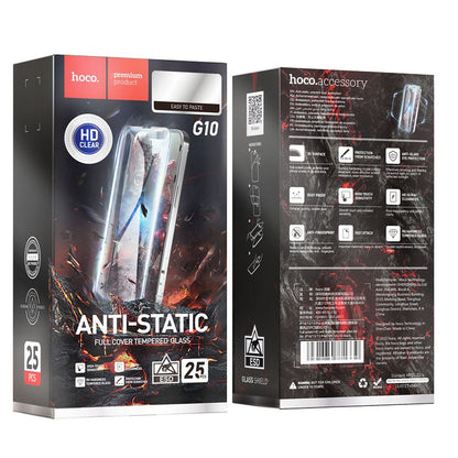 Folie de protectie Ecran HOCO pentru Apple iPhone 14 Pro Max, Sticla Securizata, Full Glue, Set 25 bucati, Neagra