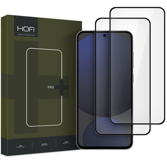 Screen Protector HOFI Glass PRO+ for Samsung Galaxy S24 FE S721, Shielded Glass, Full Glue, Set 2 pieces, 2.5D, Black