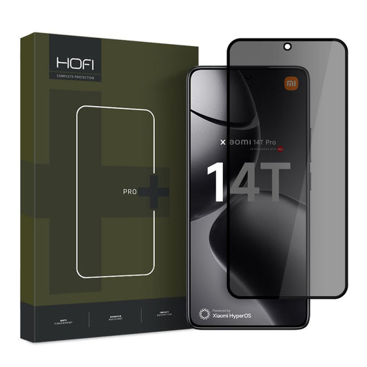 Privacy Screen Protector HOFI Glass PRO+ for Xiaomi 14T Pro / 14T, Protective Shield, Full Glue, 2.5D 