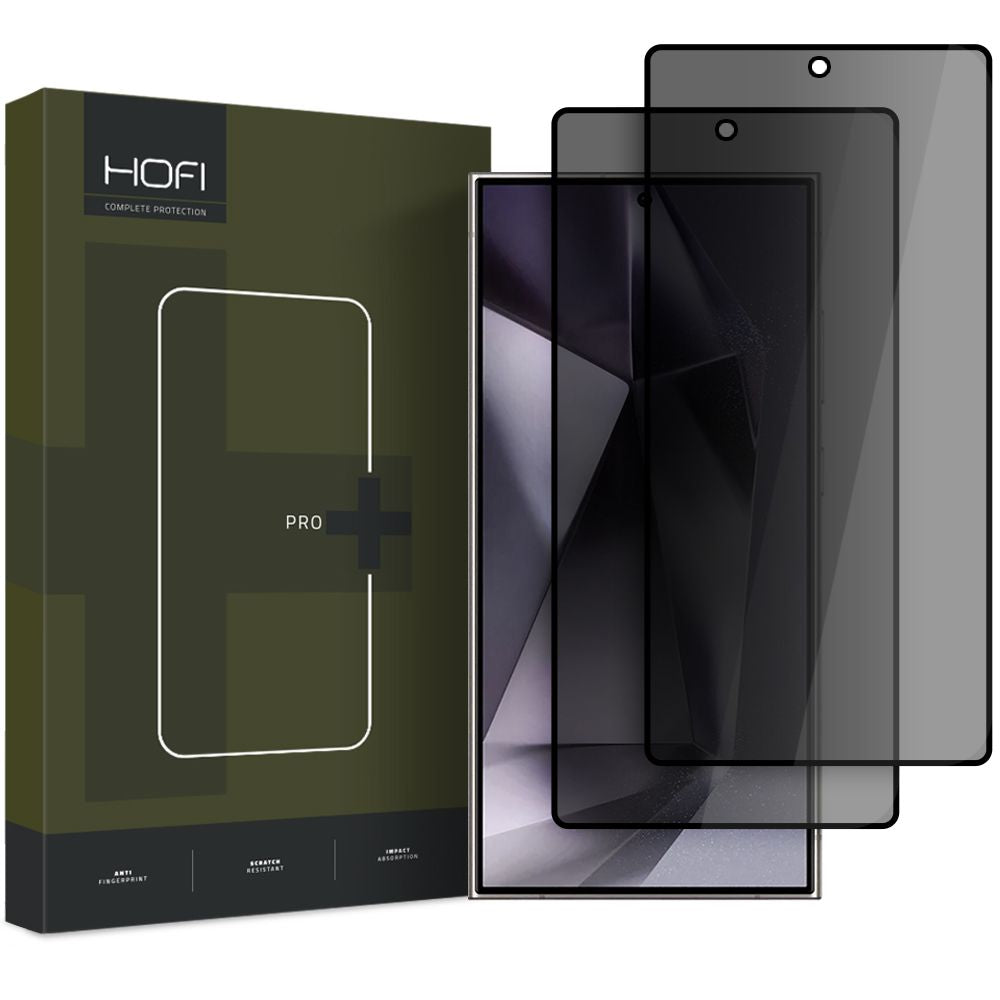 Folie de protectie Ecran Privacy HOFI Glass PRO+ pentru Samsung Galaxy S25 Ultra S938, Sticla Securizata, Full Glue, Set 2 bucati