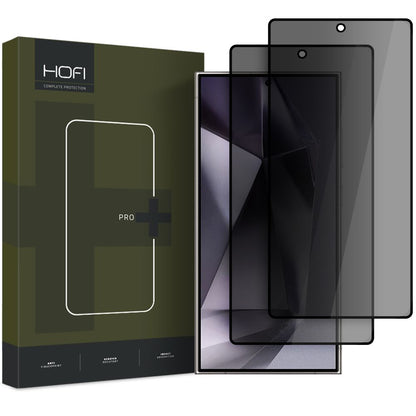 Folie de protectie Ecran Privacy HOFI Glass PRO+ pentru Samsung Galaxy S25 Ultra S938, Sticla Securizata, Full Glue, Set 2 bucati