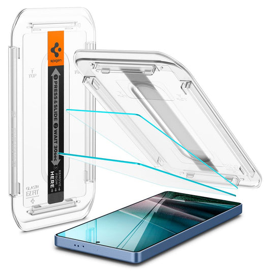 Folie de protectie Ecran Spigen GlastR EZ FIT HD pentru Samsung Galaxy S25 Ultra S938, Sticla Securizata, Full Glue, Set 2 bucati AGL09082