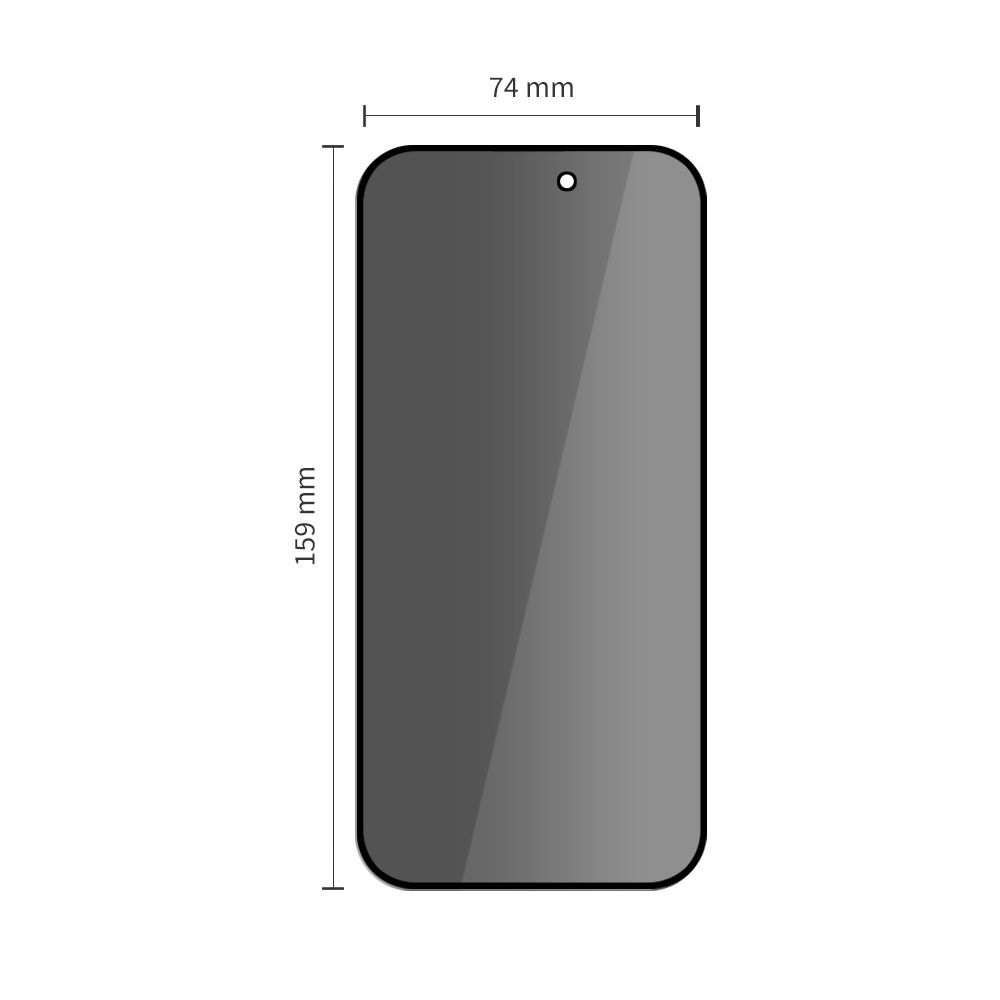 Folie de protectie Ecran Privacy Tech-Protect Spy+ pentru Apple iPhone 17 Pro Max / 16 Pro Max, Sticla Securizata, Full Glue, Set 2 bucati