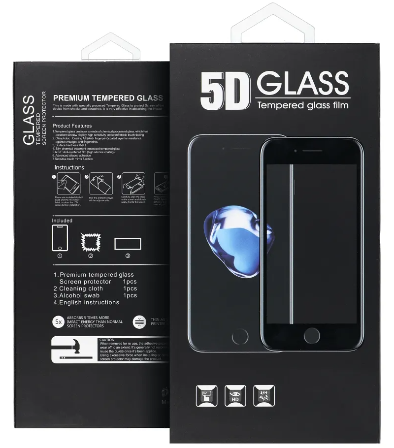 Folie de protectie Ecran Matte OEM pentru Apple iPhone 16 Pro Max, Sticla Securizata, Full Glue, 5D, Neagra