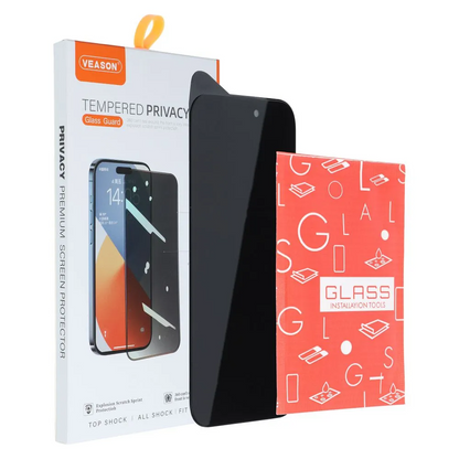 Folie de protectie Ecran Privacy Veason pentru Apple iPhone 14 / 13 Pro, Sticla Securizata, Full Glue, 6D