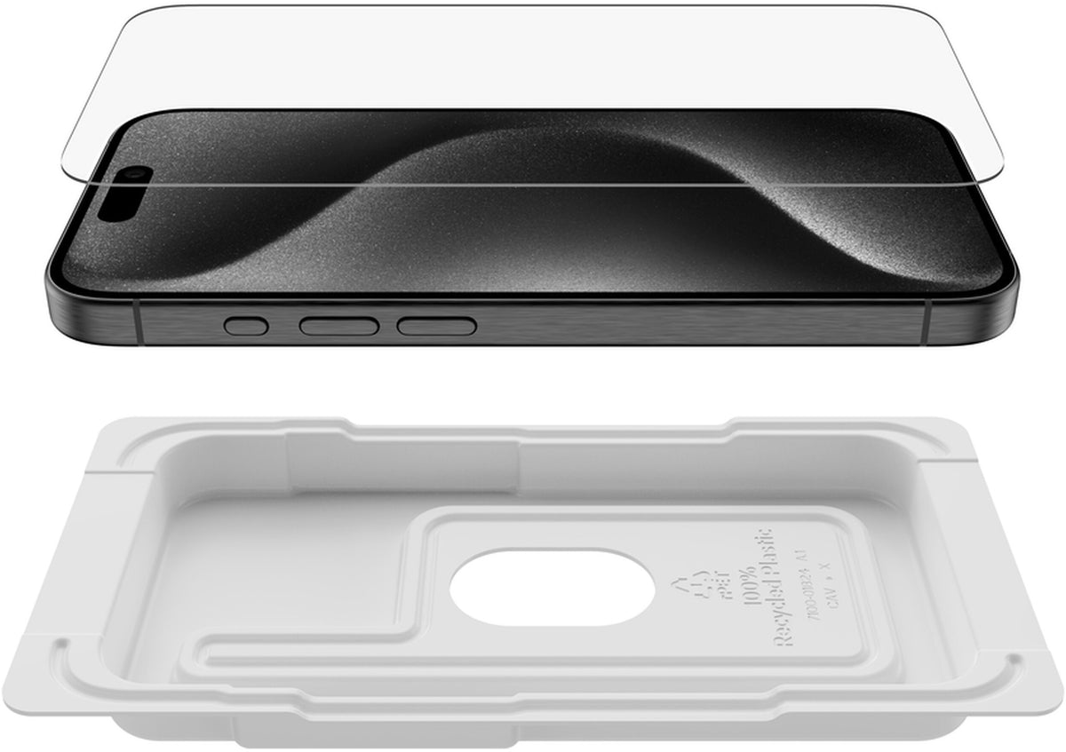 Folie de protectie Ecran Belkin ScreenForce TemperedGlass pentru Apple iPhone 15 Pro, Sticla Securizata, Full Glue OVA137zz