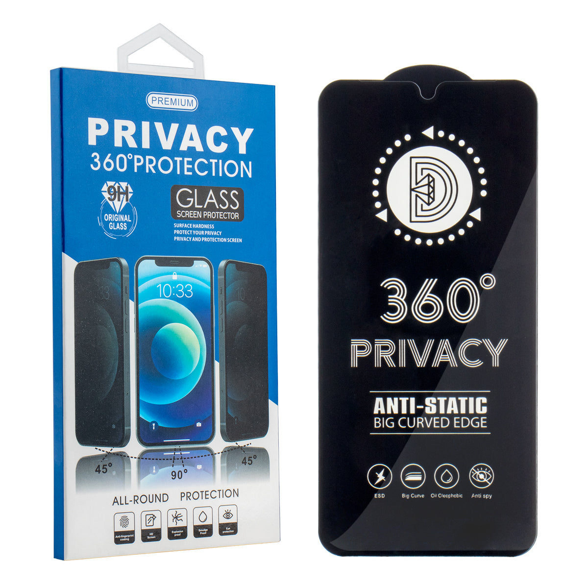Folie de protectie Ecran Privacy OEM 360 pentru Samsung Galaxy A37 5G, Sticla Securizata, Full Glue