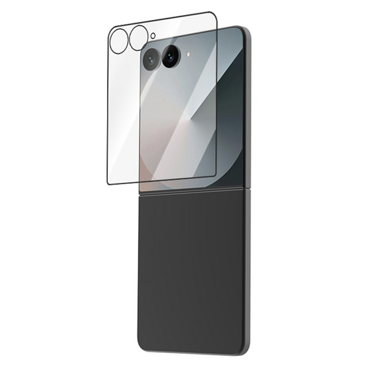 Folie de protectie Ecran Exterior Lereach pentru Samsung Galaxy Z Flip8 F776 / Galaxy Z Flip7 F766, Sticla Securizata, Full Glue, Set 2 bucati, Neagra