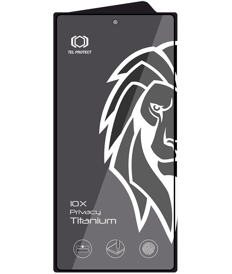Folie de protectie Ecran Privacy Tel Protect 10X Plus Titanium pentru Samsung Galaxy S25 Ultra S938, Sticla Securizata, Full Glue