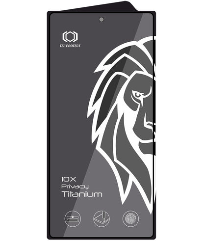 Folie de protectie Ecran Privacy Tel Protect 10X Plus Titanium pentru Samsung Galaxy S25 Ultra S938, Sticla Securizata, Full Glue