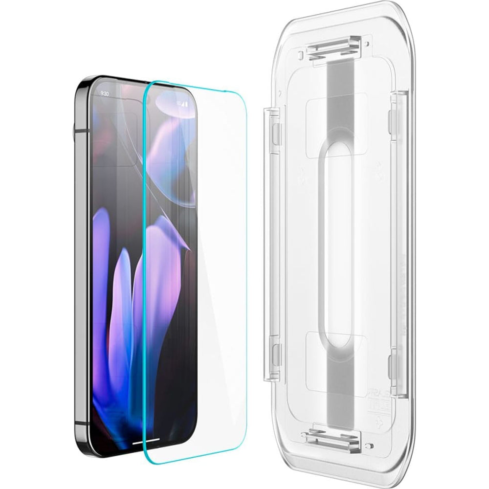Folie de protectie Ecran Spigen GlastR EZ FIT pentru Google Pixel 9 Pro XL, Sticla Securizata, Full Glue, Set 2 bucati