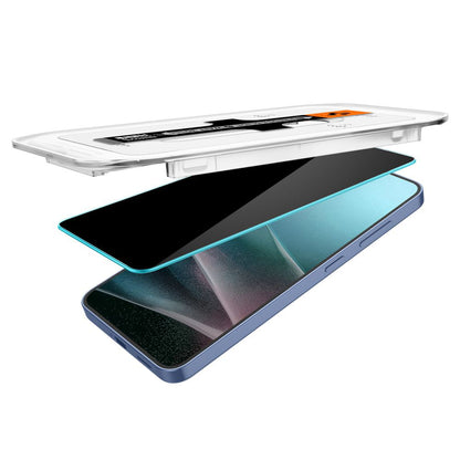 Folie de protectie Ecran Privacy Spigen GlastR EZ FIT HD pentru Samsung Galaxy S25 S931 / S24 S921, Sticla Securizata, Full Glue, Set 2 bucati