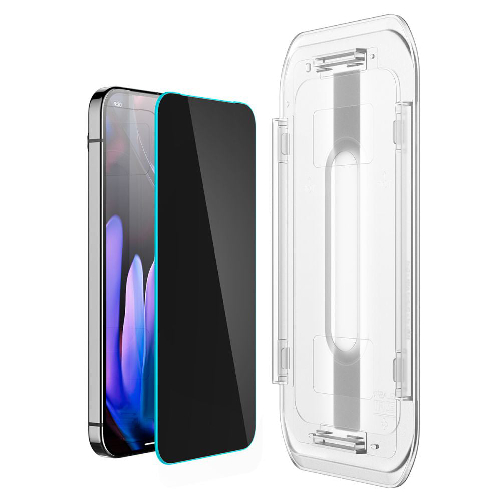 Folie de protectie Ecran Privacy Spigen GlastR EZ FIT pentru Google Pixel 9 Pro XL, Sticla Securizata, Full Glue, Set 2 bucati AGL09313