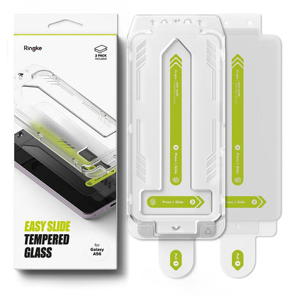 Folie de protectie Ecran Ringke Easy Slide pentru Samsung Galaxy A56 A566, Sticla Securizata, Full Glue, Set 2 bucati
