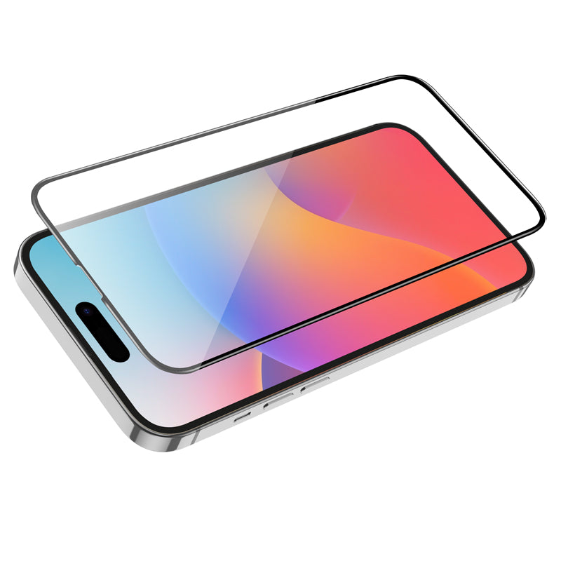 Folie de protectie Ecran HOCO G16 pentru Apple iPhone 15 Pro Max, Sticla Securizata, Full Glue, 5D, Neagra