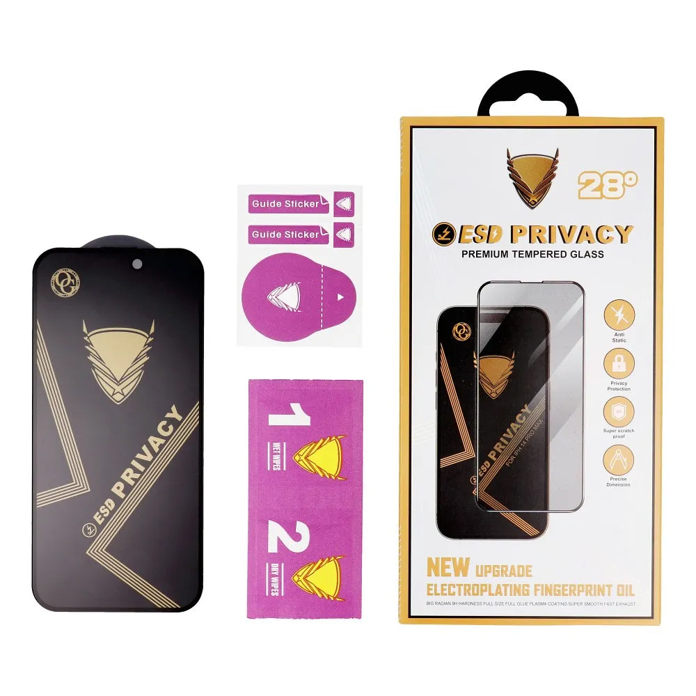 Folie de protectie Ecran Privacy OG Premium pentru Apple iPhone 17 Pro, Sticla Securizata, Full Glue