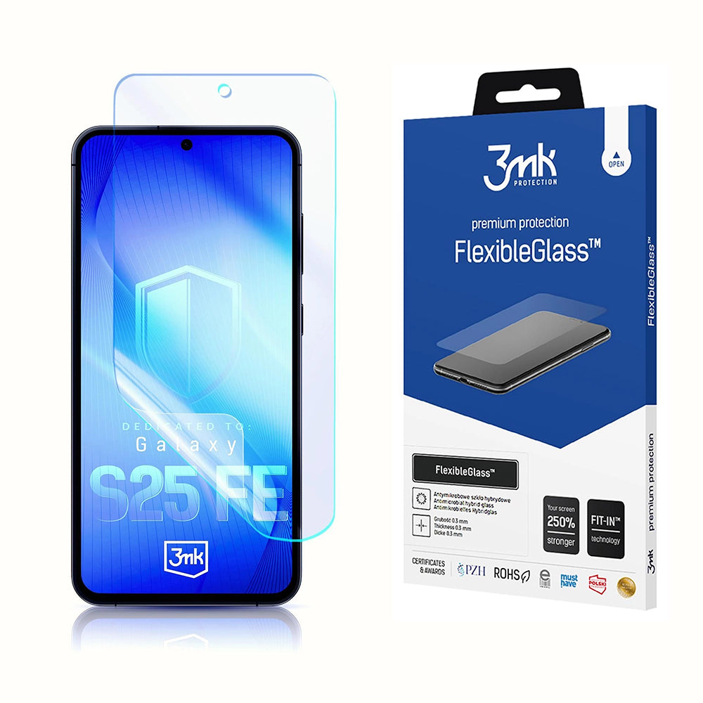Folie de protectie Ecran 3MK FlexibleGlass pentru Samsung Galaxy S25 FE, Sticla Flexibila, Full Glue