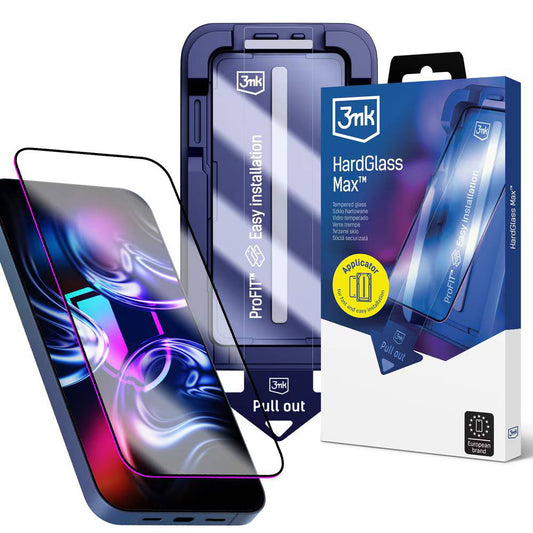 Folie de protectie Ecran 3MK HardGlass Max pentru Apple iPhone 18 Pro Max / 17 Pro Max, Sticla Securizata, Full Glue, Neagra