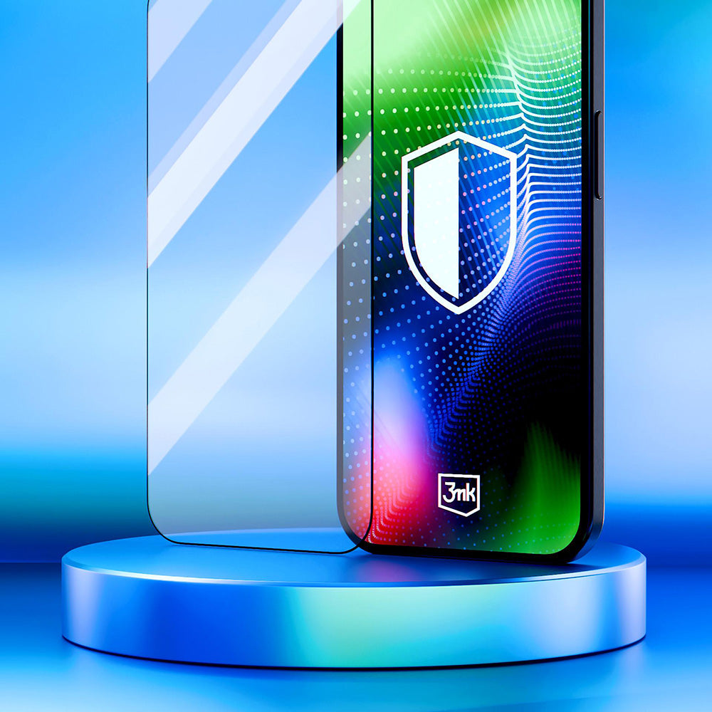 Folie de protectie Ecran 3MK Hardy Ultra pentru Apple iPhone 17 / 16 Pro, Sticla Securizata, Full Glue, Neagra