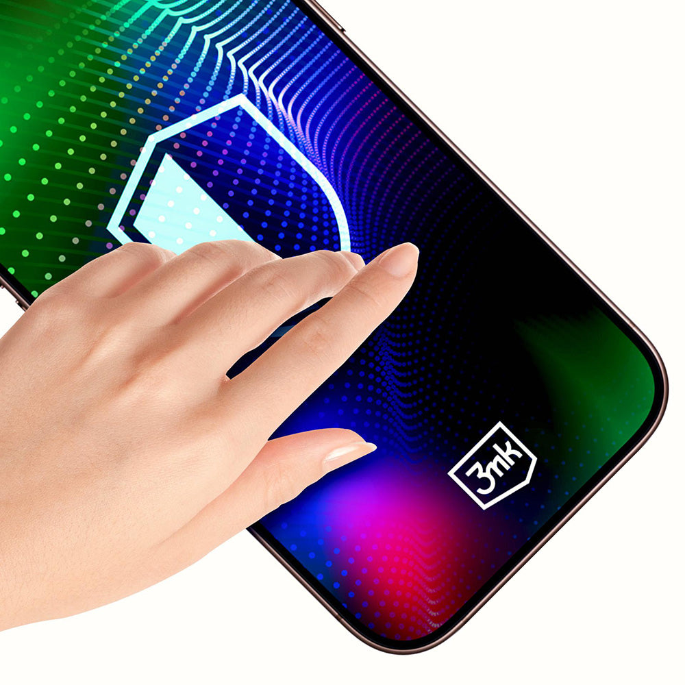 Folie de protectie Ecran 3MK Hardy Ultra pentru Apple iPhone 17 Pro, Sticla Securizata, Full Glue, Neagra