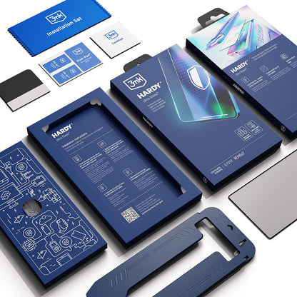 Folie de protectie Ecran 3MK Hardy Ultra pentru Apple iPhone 17 Pro, Sticla Securizata, Full Glue, Neagra