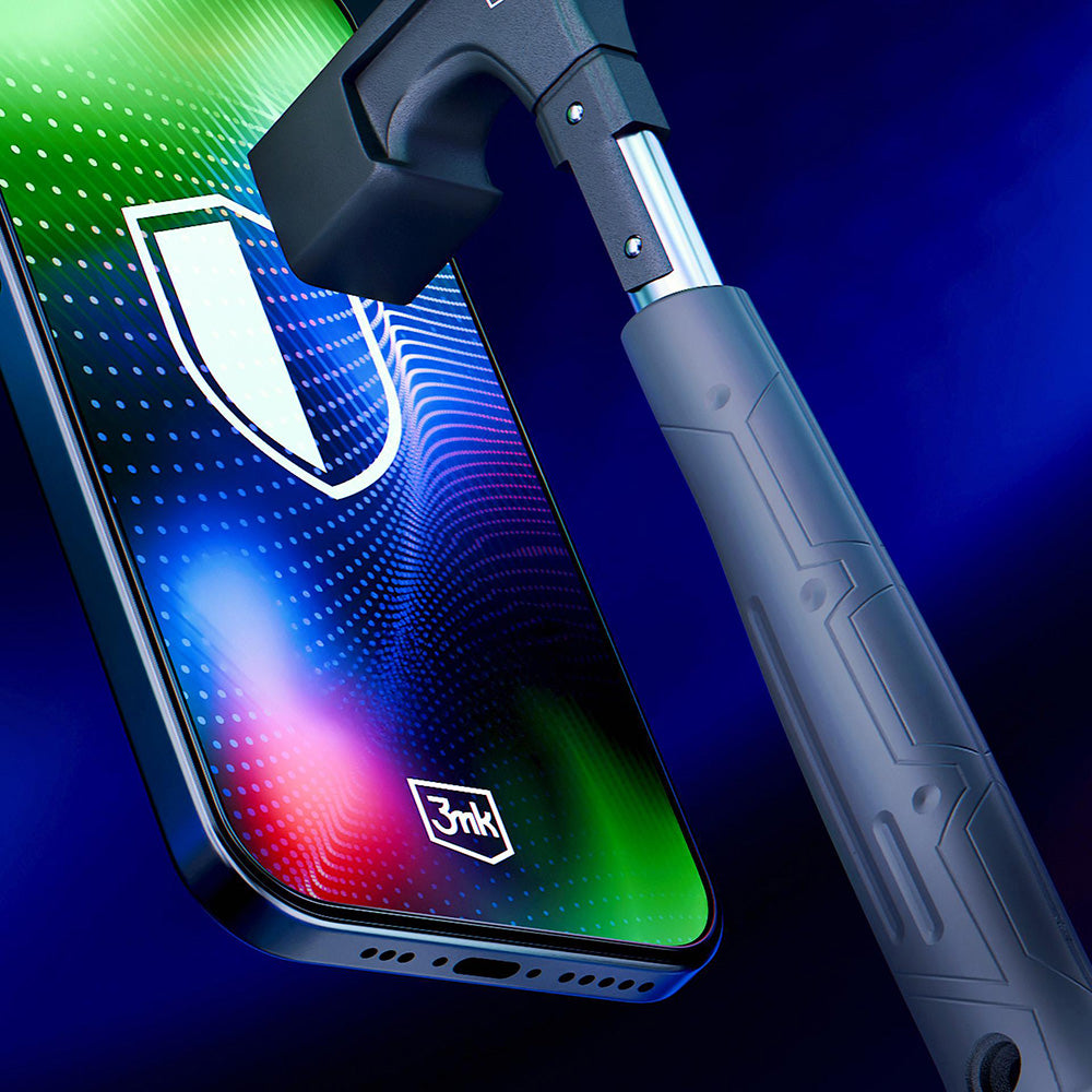 Folie de protectie Ecran 3MK Hardy Ultra pentru Apple iPhone 17 Pro, Sticla Securizata, Full Glue, Neagra