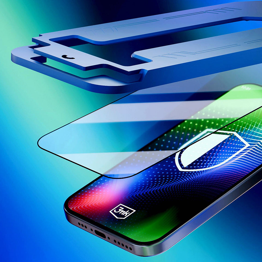 Folie de protectie Ecran 3MK Hardy Ultra pentru Apple iPhone 17 Pro, Sticla Securizata, Full Glue, Neagra