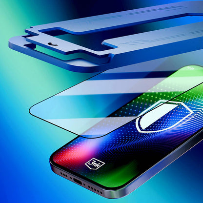 Folie de protectie Ecran 3MK Hardy Ultra pentru Apple iPhone 17 Pro, Sticla Securizata, Full Glue, Neagra