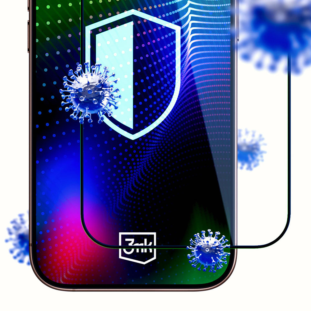 Folie de protectie Ecran 3MK Hardy Ultra pentru Apple iPhone 17 Pro, Sticla Securizata, Full Glue, Neagra