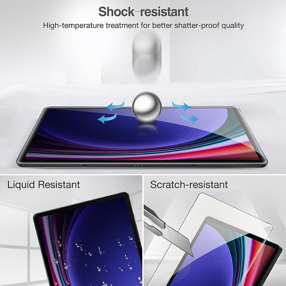 Folie de protectie Ecran Lito Classic pentru Samsung Galaxy Tab S9 FE / Tab S9, Sticla Securizata, Full Glue, 2.5D
