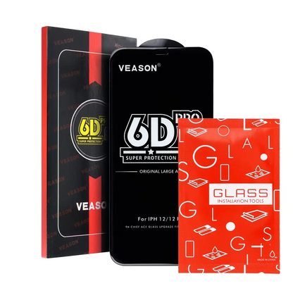 Folie de protectie Ecran Veason PRO pentru Apple iPhone 17 / 16 Pro, Sticla Securizata, Full Glue, 6D, Neagra