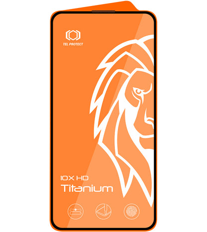 Folie de protectie Ecran Tel Protect 10X HD Plus Titanium pentru Apple iPhone 18 Pro / 17 Pro, Sticla Securizata, Full Glue, Neagra