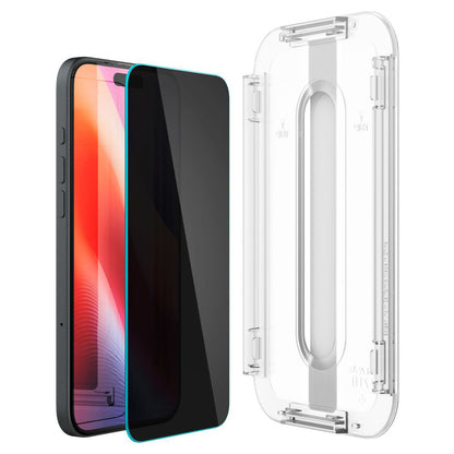 Folie de protectie Ecran Spigen GlastR EZ FIT pentru Apple iPhone 17e / 16e / 14 / 13 Pro, Sticla Securizata, Full Glue, Set 2 bucati AGL03385