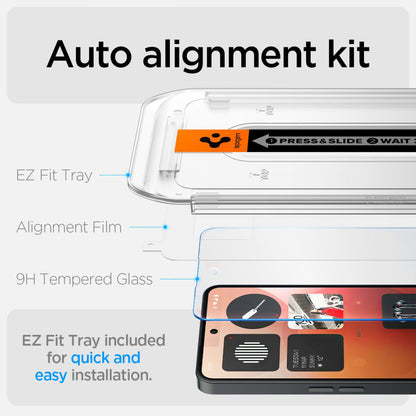 Folie de protectie Ecran Clear Spigen GlastR EZ FIT pentru Nothing Phone (3a) / Phone (3a) Pro, Sticla Securizata, Full Glue AGL09429
