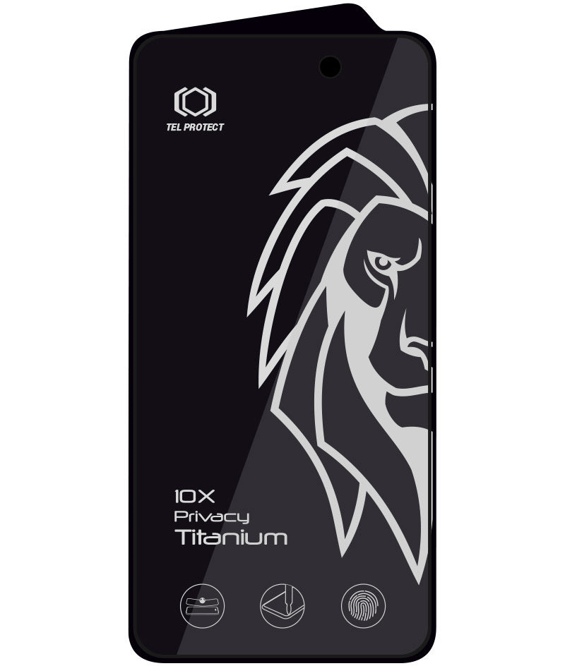 Folie de protectie Ecran Privacy Tel Protect 10X Plus Titanium pentru Apple iPhone 17 Pro Max, Sticla Securizata, Full Glue