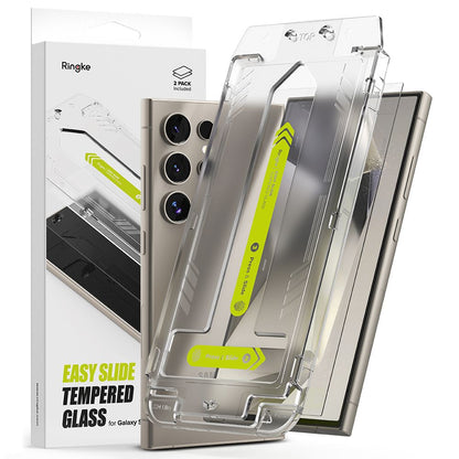 Ringke Easy Slide Screen Protector dla Samsung Galaxy S24 Ultra S928, szkło ochronne, pełny klej, zestaw 2 sztuk 