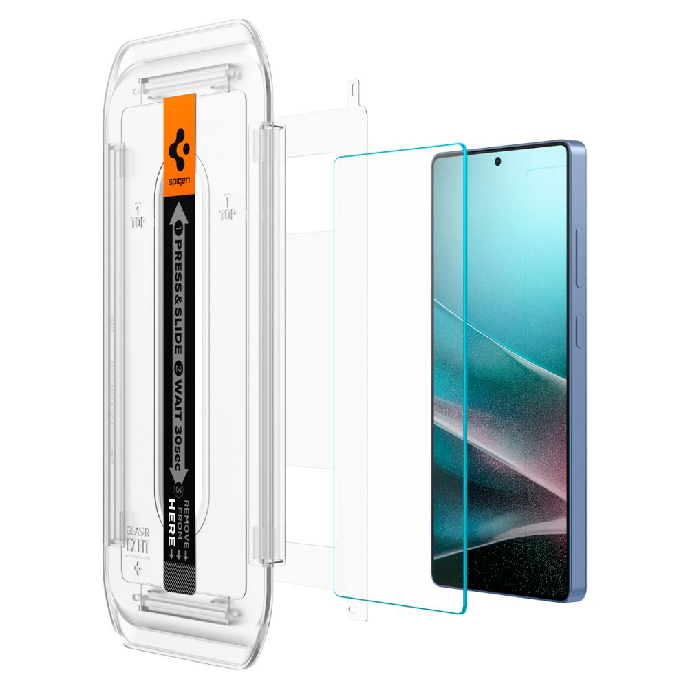 Folie de protectie Ecran Spigen GlastR EZ FIT HD pentru Samsung Galaxy S25 Ultra S938, Sticla Securizata, Full Glue, Set 2 bucati AGL09082