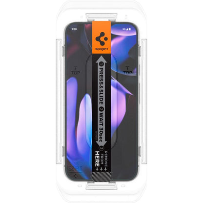 Folie de protectie Ecran Spigen GlastR EZ FIT pentru Google Pixel 9 Pro XL, Sticla Securizata, Full Glue, Set 2 bucati